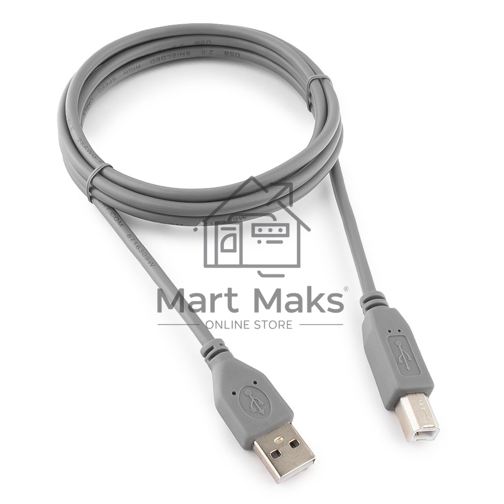 Кабель USB 2.0 Pro Cablexpert CCP-USB2-AMBM-6G, AM/BM, 1.8м, экран, серый