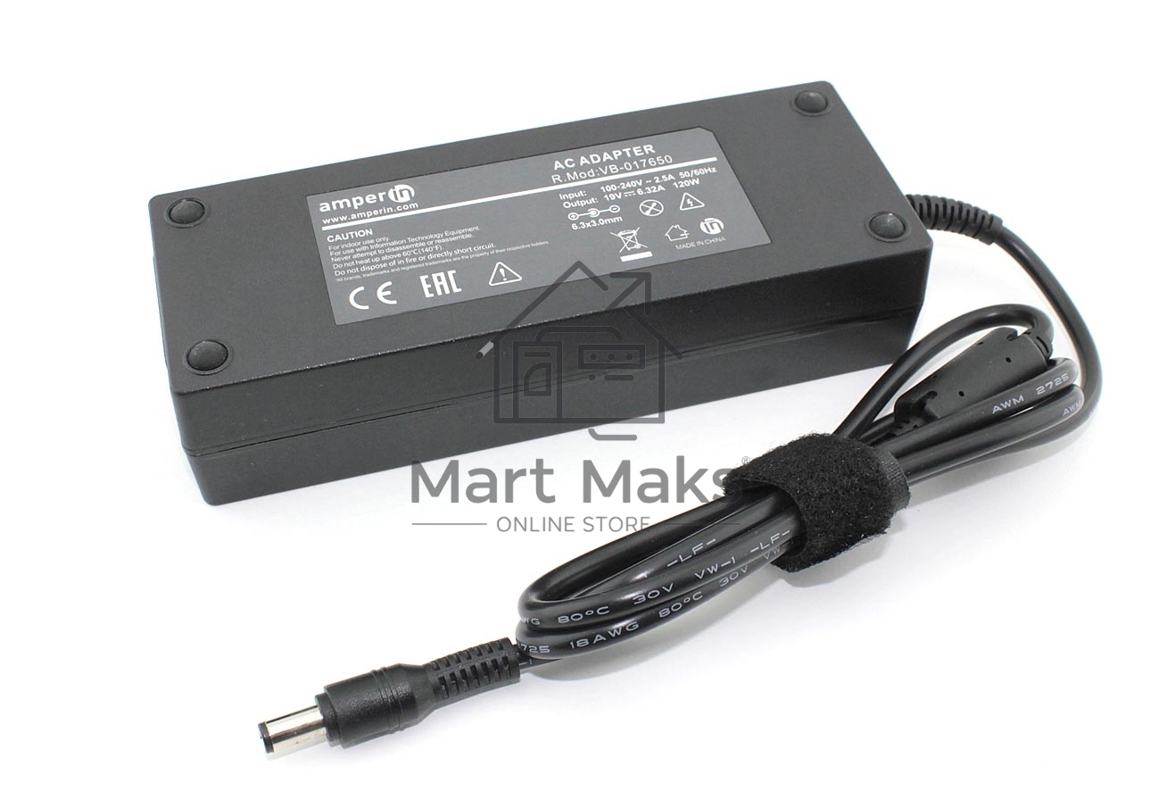 Блок питания (сетевой адаптер) Amperin AI-TS120B для ноутбуков Toshiba 19V 6.32A 6.3*3.0мм