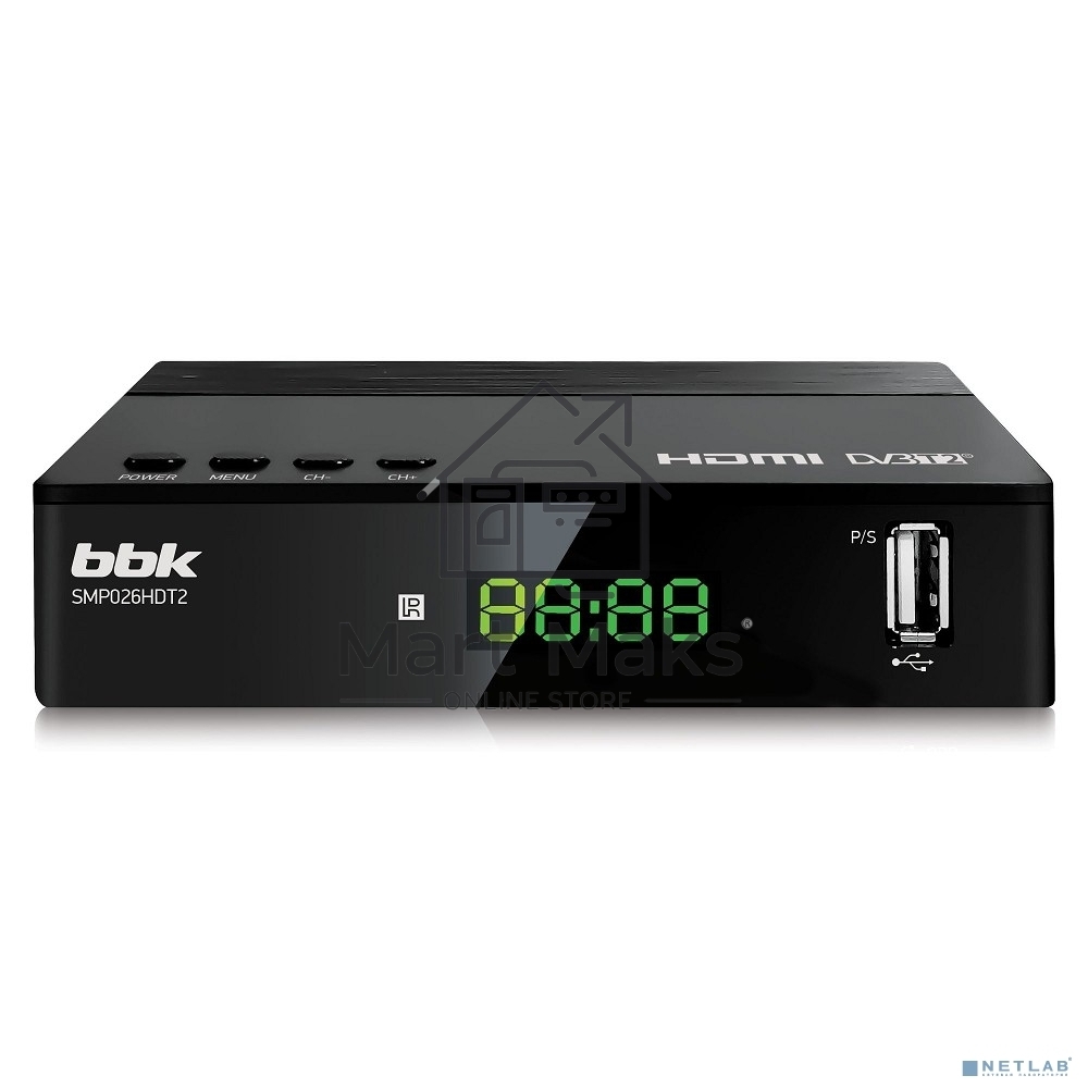 Ресивер DVB-T2 BBK SMP026HDT2 черный