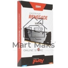 Оперативная память Kingston Fury Renegade, DDR4, 16GB (2x8GB), 3200MHz, CL16, DIMM, с радиатором, серый/черный