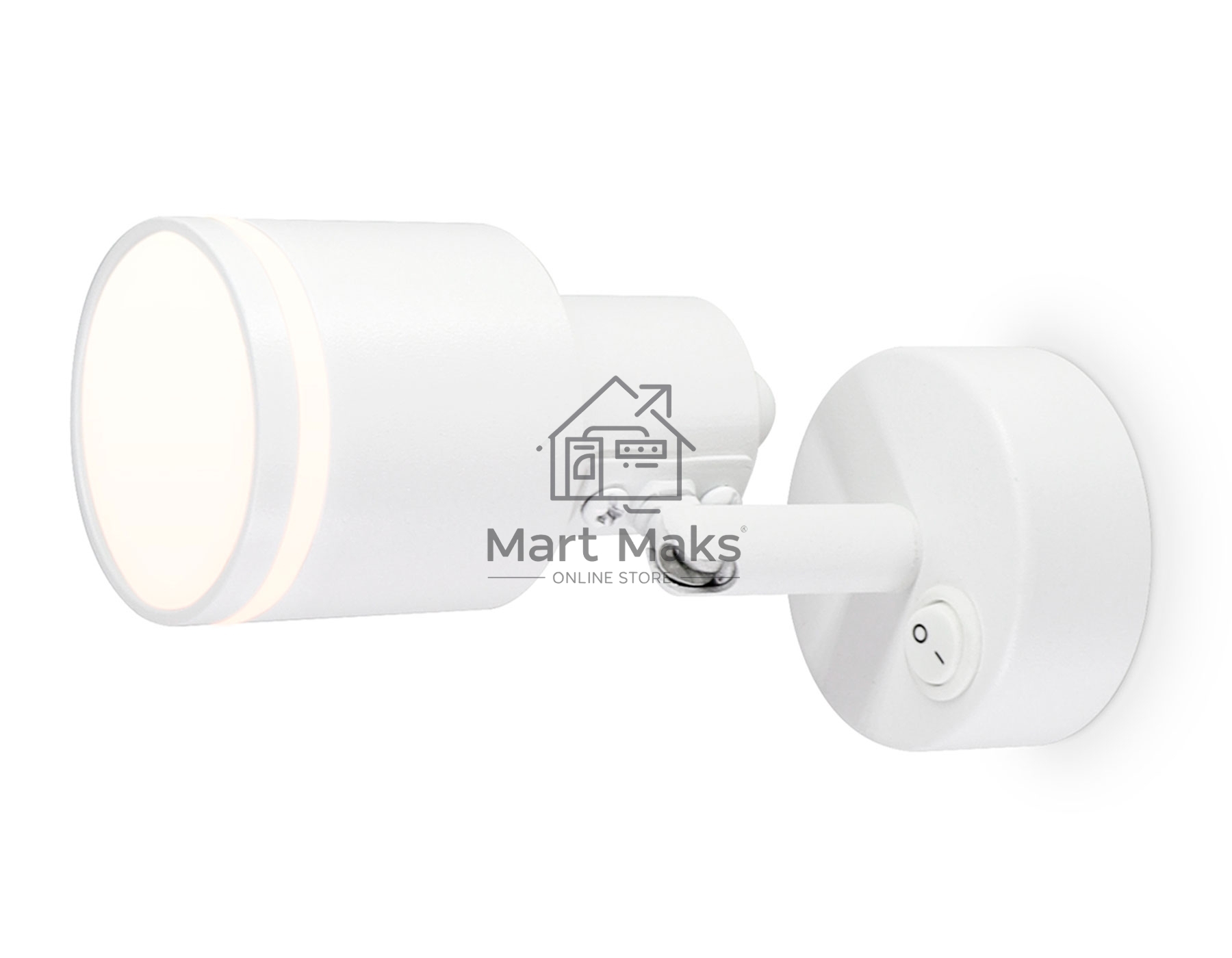 Накладной поворотный спот с выключателем Ambrella light TA1281 WH белый GU10 max 12W 100*55*132