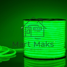 Лента светодиодная LS003 220V/ Гибкий неон 9.6W 144Led 2835 IP67 16mm круглый зеленый, 50 м