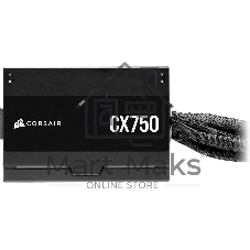 Блоки питания/ Power Supply Corsair CX750, Model RPS0146, 750W 80+ Bronze (ATX, 2.31, Non-modular, 1x24(20+4)pin, 1xCPU 8(4+4)pin, 2xPCIe*2 8(6+2)pin, 3xSATA3, 2xMOLEX4pin, Active, 120x120mm, 150x120x86mm, APFC, Power cable-EU, black)