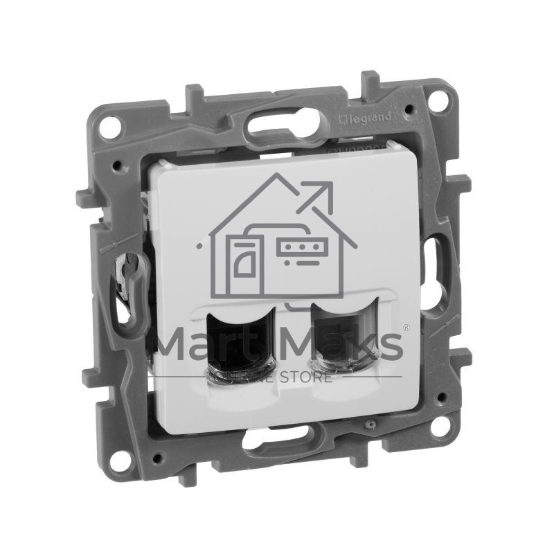 Розетка ETIKA RJ11+RJ45 кат. 5 UTP, бел. ETIKA Розетка RJ11+RJ45 кат. 5 UTP, бел.