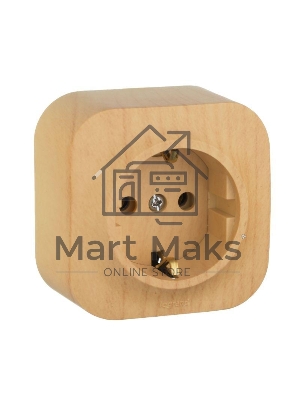 Розетка 1-м ОП Quteo 16А с заземл. дерево Leg 782271