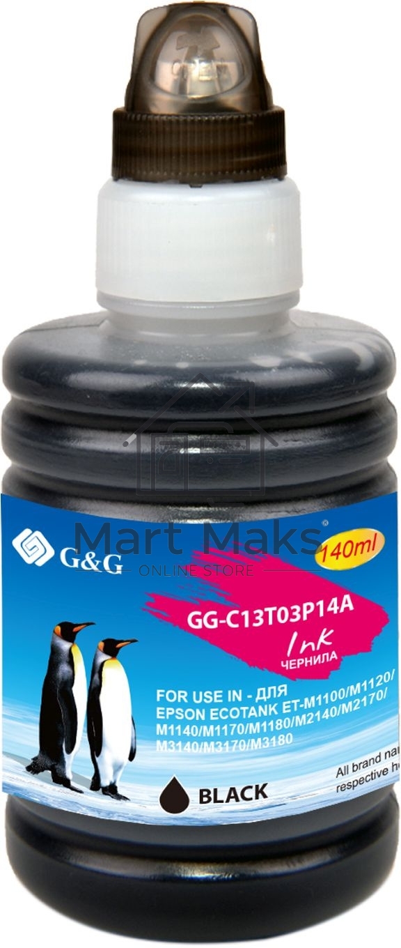 Чернила G&G GG-C13T03P14A черный140мл для Epson M1100/M1120/M1140/M1170/M1180