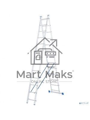 Лестница, 2 х 13 ступеней, алюминиевая, двухсекционная, Россия Сибртех