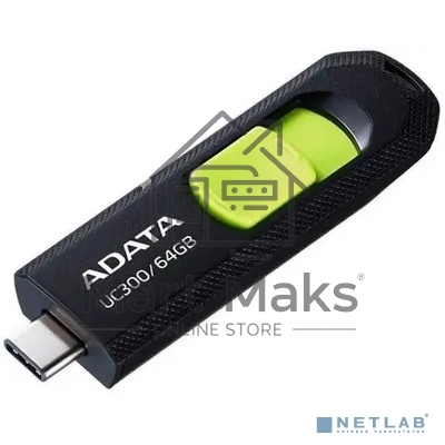 Флешка USB R/W ADATA R/W 64Gb Type-C UC300 ACHO-UC300-64G-RBK/GN USB3.2 черный/зеленый