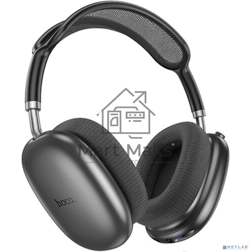 Беспроводные/проводные наушники Hoco W55 серый космос, накладные, Bluetooth + проводной