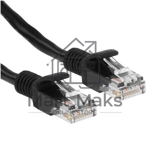 Патч-корд медный UTP Cablexpert PP10-1M/BK cat.5e, 1м, литой, многожильный, черный