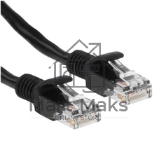Патч-корд медный UTP Cablexpert PP10-1M/BK cat.5e, 1м, литой, многожильный, черный