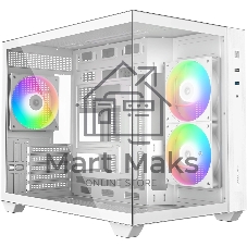 Корпус Case ID-Cooling VIEW 500 ARGB White mATX/win TG/3 fans/Gen2 Type C/CPU 162mm/GPU 407mm/no PSU