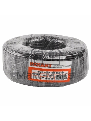 Кабель UTP Rexant 4PR 24AWG, CU (медь), CAT5e, 100 МГц, PE, черный, OUTDOOR, бухта 100 м
