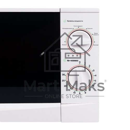 Микроволновая печь Mystery MMW-2012 белый, 20 л, 800 Вт, переключатели - поворотный механизм