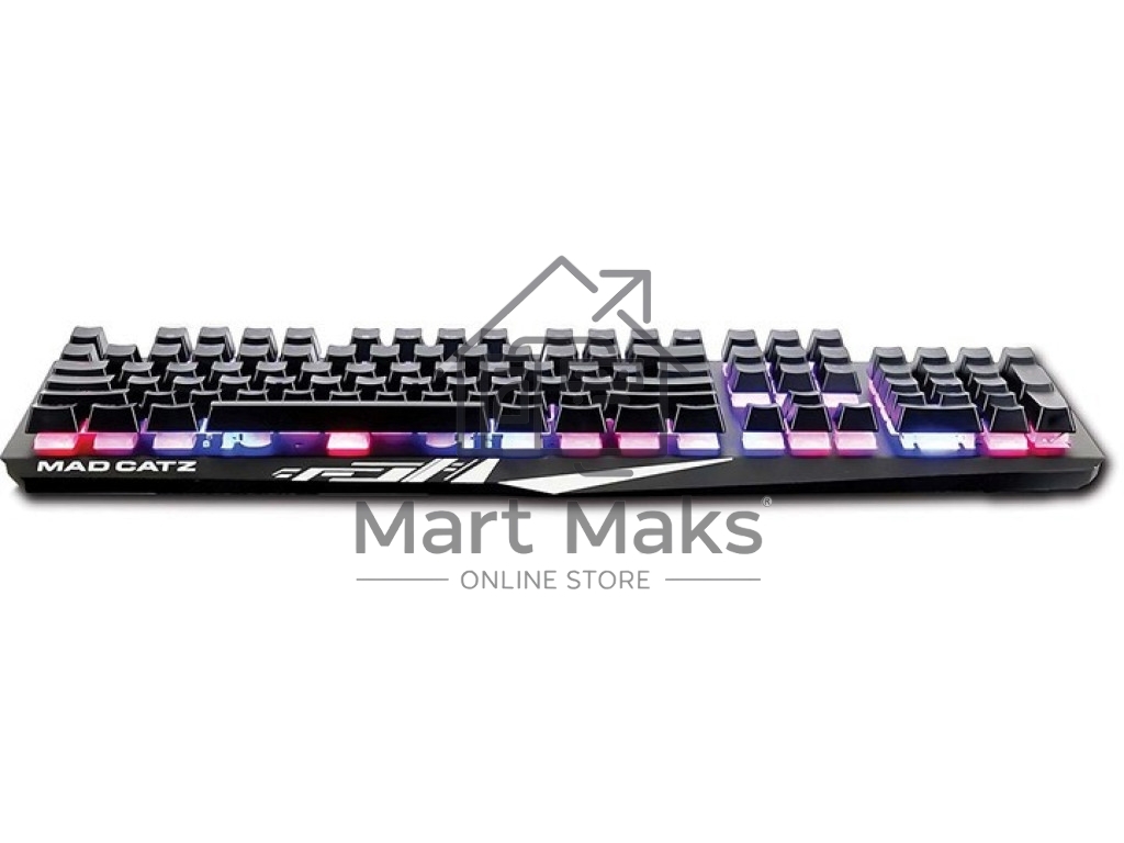 Игровая клавиатура чёрная Mad Catz S.T.R.I.K.E. 4 (Cherry Red Switch, RGB подсветка, аллюминиевая рама, USB)