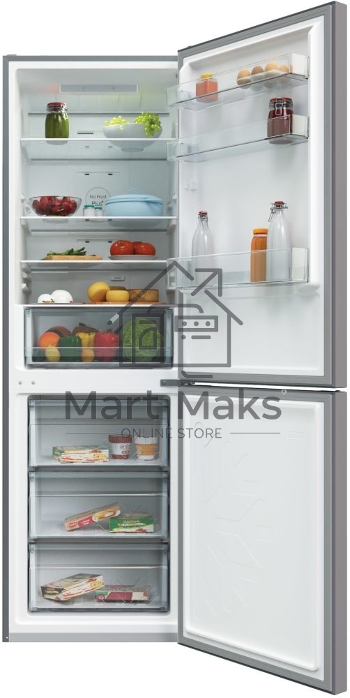 Холодильник Candy CCRN 6180S серебро двухкамерный 227/106л морозилка снизу, No Frost