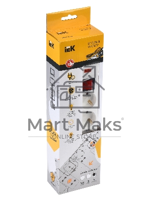 Сетевой фильтр Iek WFP10-16-05-05-N СФ-05К-выкл. 5 мест 2Р+РЕ/5метров 3х1мм2