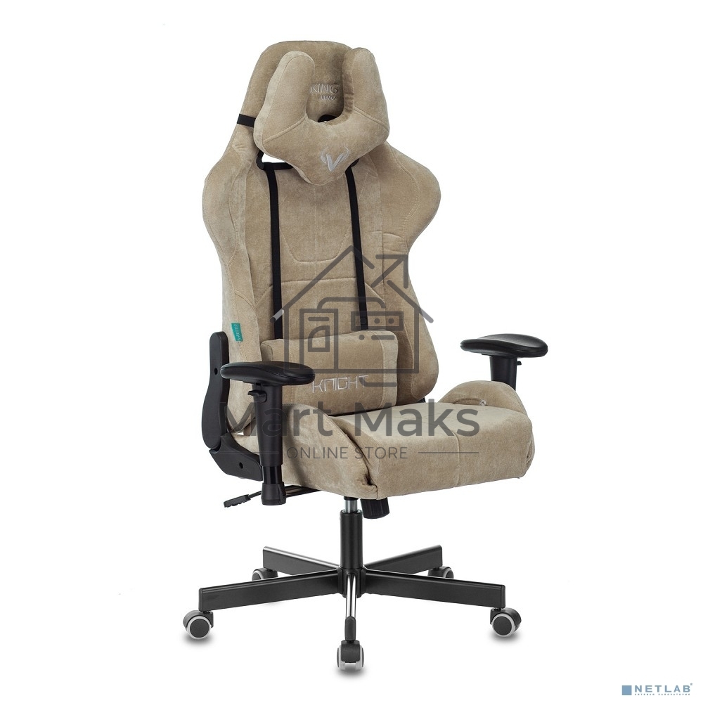 Кресло игровое Бюрократ VIKING KNIGHT LT21 FABRIC песочный крестовина металл/пластик