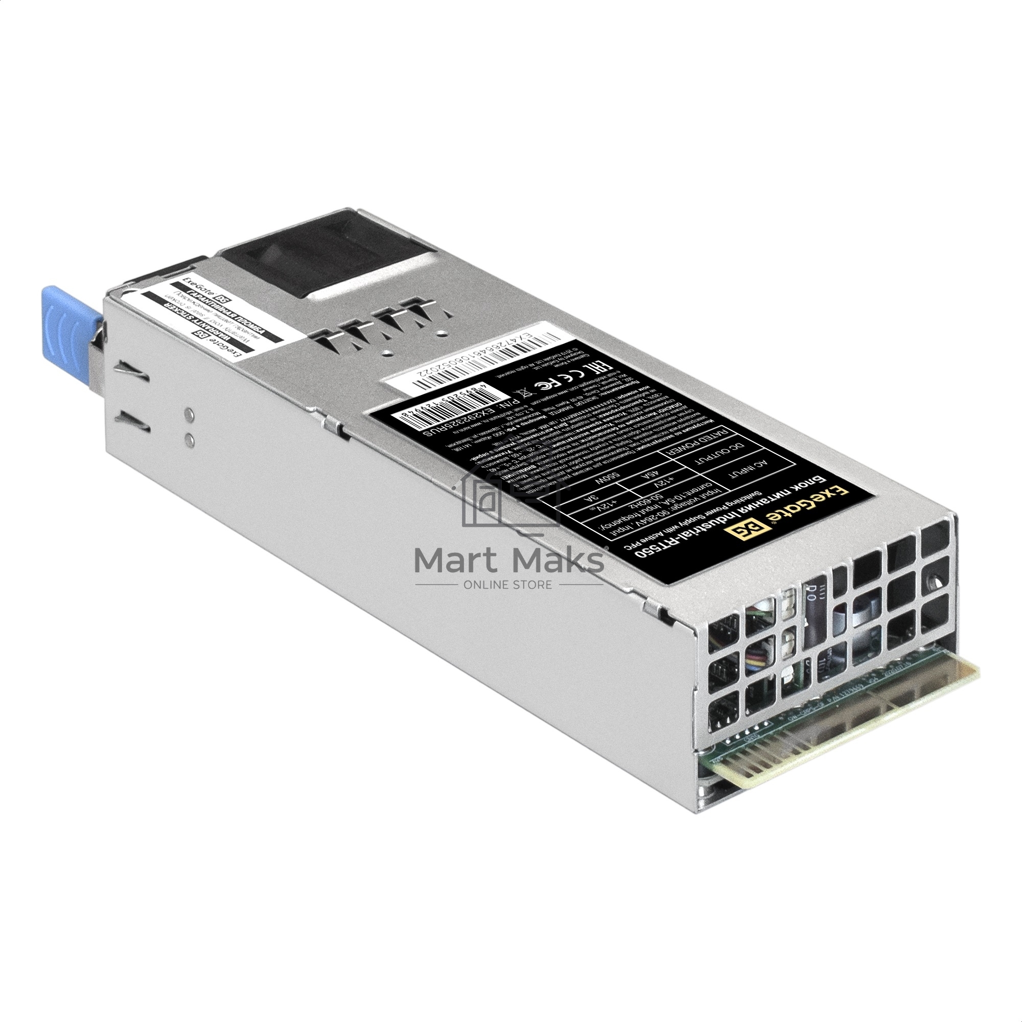 Серверный блок питания  (модуль к RTS550 Redundant) 550W ExeGate Industrial-RT550 (APFC, КПД 94%(80 PLUS Platinum), 4 cm fan)