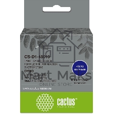 Картридж ленточный Cactus CS-D1-45010 12мм, черный шрифт, прозрачный фон, 7м для DYMO LM 160, 210D, 280, PnP, 420P, 500 TS; Rhino Pro 6000, 5200, 4200
