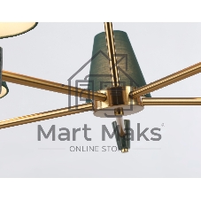 Люстра Ambrella light LH75051/5 BS/GN латунь/зеленый E14*5 max 40W D700*580
