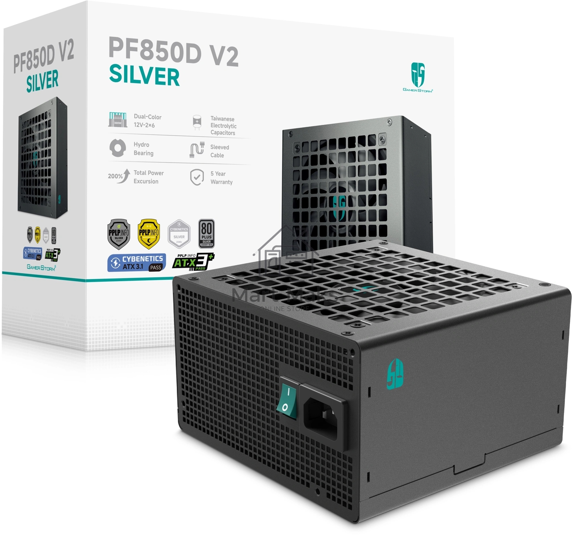 Блок питания Deepcool ATX 850W PF850D V2 80+ silver (20+4pin) APFC 120mm fan 3xSATA RTL