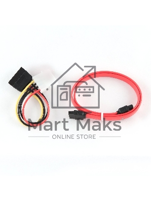 Кабель Gembird/CablexpertКабель SATA интерфейсный (48см) 7pin/7pin и питания (15см) 4pin/15pin(CC-SATA)