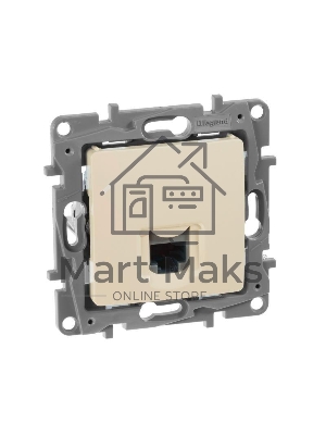 Розетка RJ45 кат. 5 UTP, сл. кость ETIKA