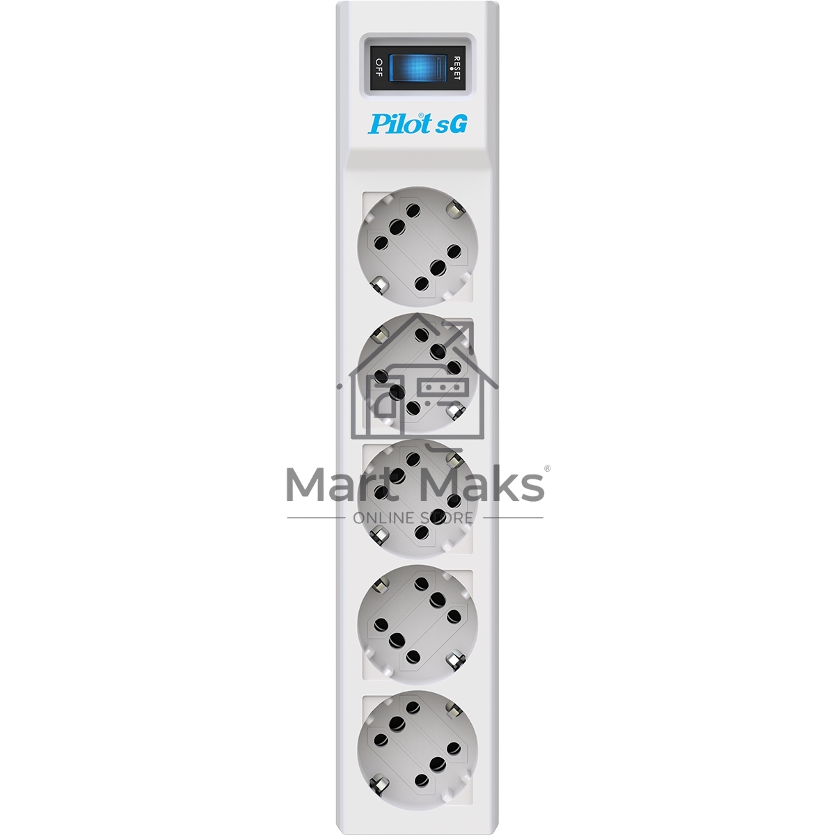 Сетевой фильтр ZIS PILOT Surge protector Pilot SG5 5 outlets (GP), 10A / 2.2kVt, automatic circuit-breaker, 3 m