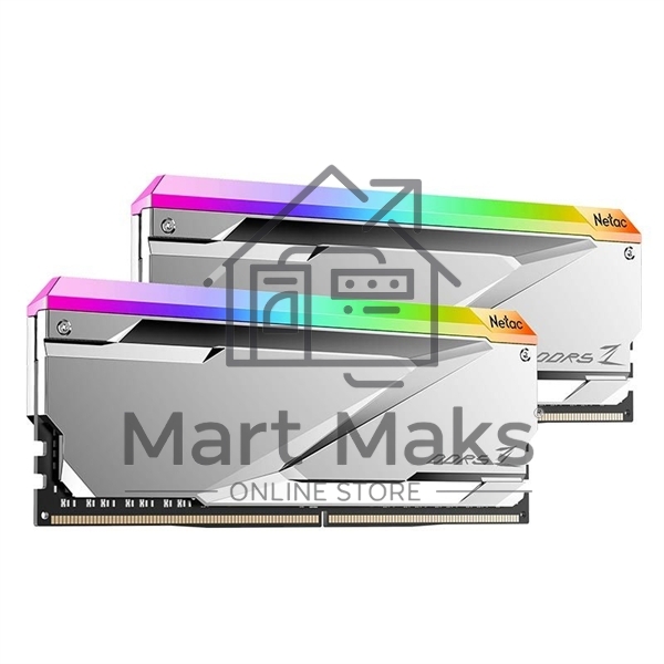 Оперативная память NETAC, DDR5, 32GB (2x16 GB), 7600 MHz, CL36, DIMM, ECC, радиатор, RGB, серебристый