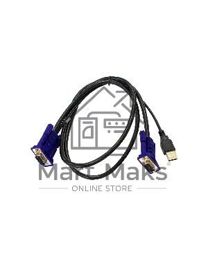 Кабель KVM ORIGO OKVMCU/A1A c разъемами VGA и USB, 1,8 м