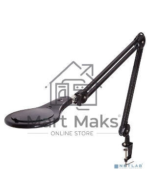 Лупа на струбцине Rexant, круглая, 5D, с подсветкой 56 SMD LED, черная 31-0406