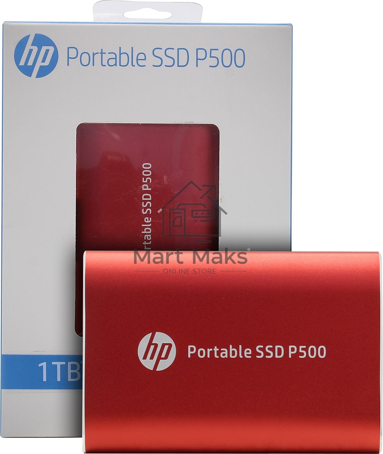 Портативный твердотельный накопитель HP P500, USB 3.2 gen.2 / USB Type-C / USB Type-A, OTG, 1 ТБ, R420/W260, красный