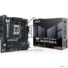 Материнская плата ASUS TUF GAMING B850M-PLUS II, AM5, AMD B850, 4xDDR5, 4xSATA, 3xM.2, 1xPCIe 5.0 x16, 1xPCIe 4.0 x1, 1xHDMI, 1xDP, 1x2.5Gb LAN, 1xUSB-C 20Gbps, 3xUSB-A 10Gbps, 4xUSB-A 5Gbps, 4xUSB-A 2.0, 3x3.5 мм, 7.1, mATX