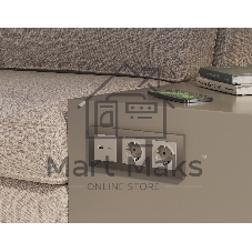 Комплект механизма розетки ALFA Серо-бежевый матовый 2USB A+C 20W (быстрая зарядка) QUANT (AP3710, VM177) MA371010