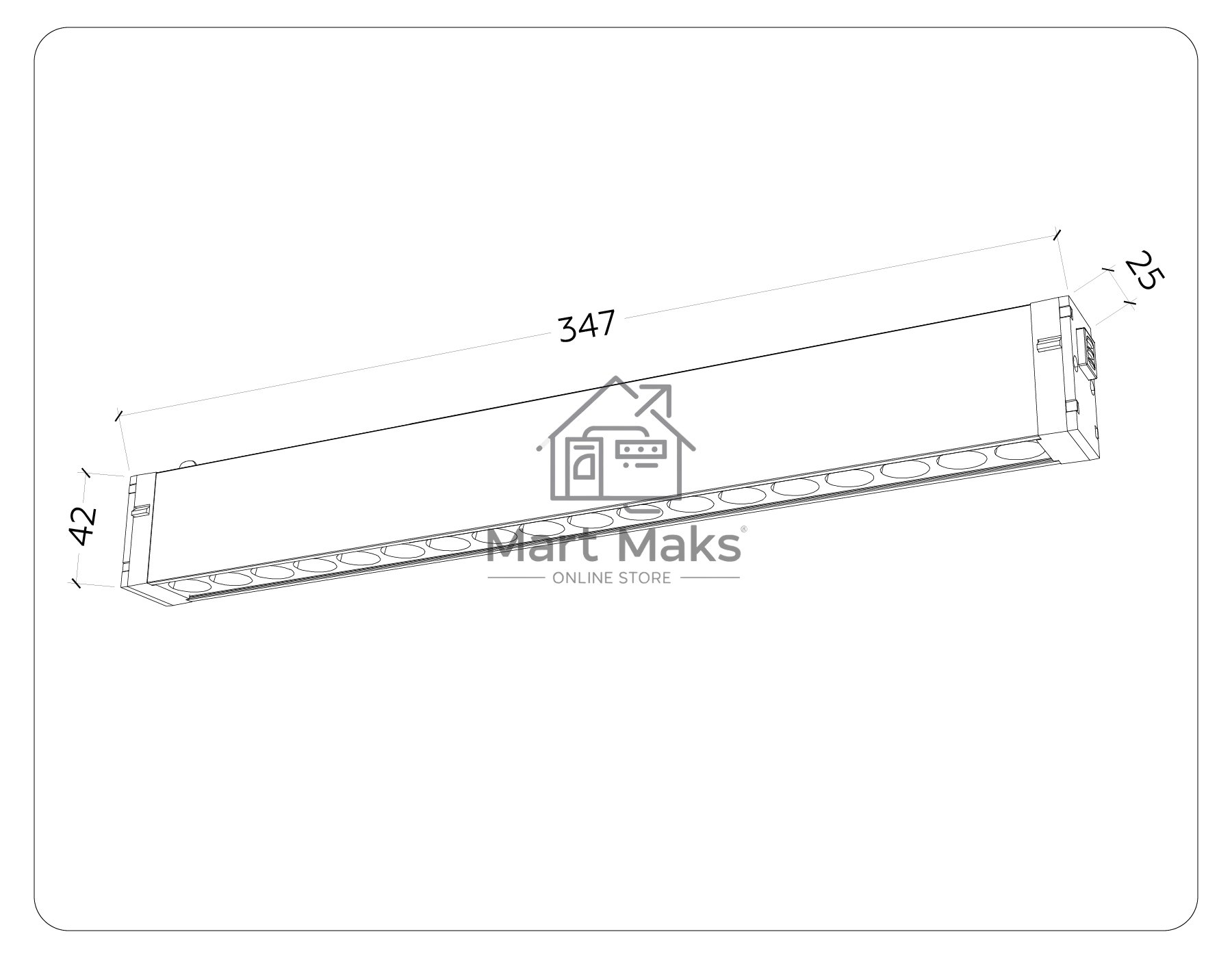 Управляемый светодиодный светильник для шинопровода Magnetic Ambrella light GL1311 WH белый IP20 15W 3000K-6400K 220V 24° 342*25*42 (Без ПДУ)