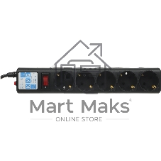 Сетевой фильтр Power Cube SPG5-В1 PC 0,5 м, 5 р, черный 10А, UPS(C14), SPG5-В1
