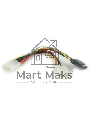 Кабель питания SATA Gembird/Cablexpert CC-SATA-PSY2, 15см, molex 4pin/molex4pin+sata 15pin, на 2 устр.