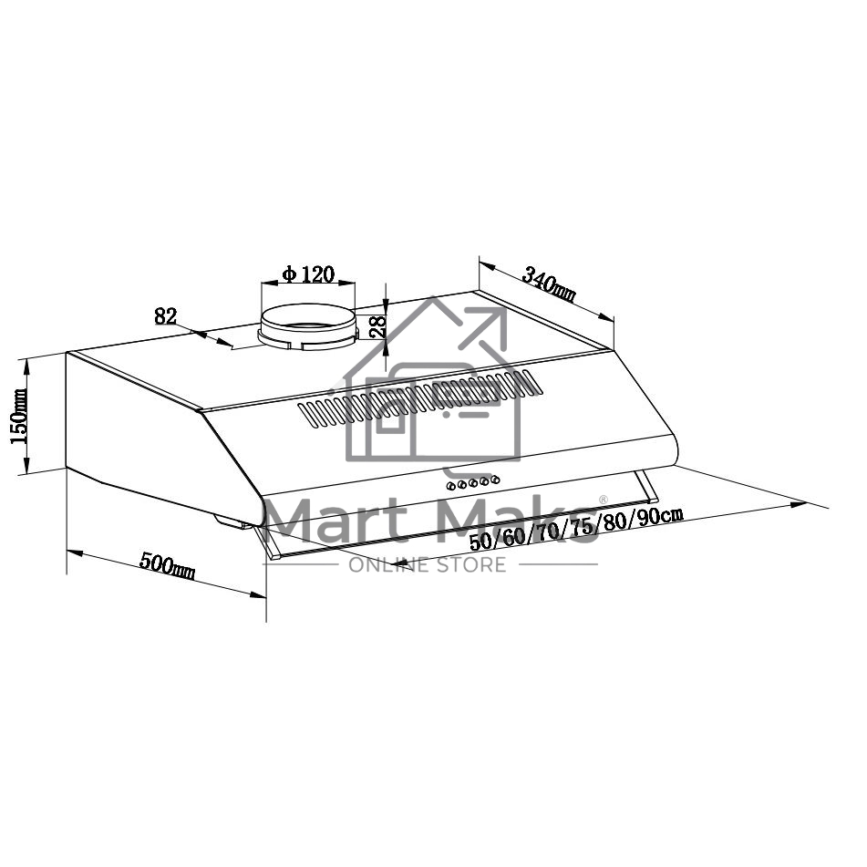 Вытяжка Maunfeld MP-1 60 белый