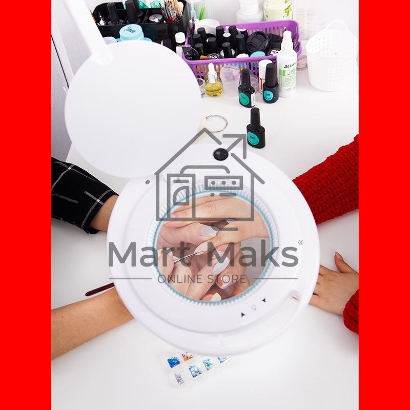 Лупа на струбцине Rexant, круглая, 3D, с подсветкой 60 LED, сенсорный регулятор яркости, белая 31-0531