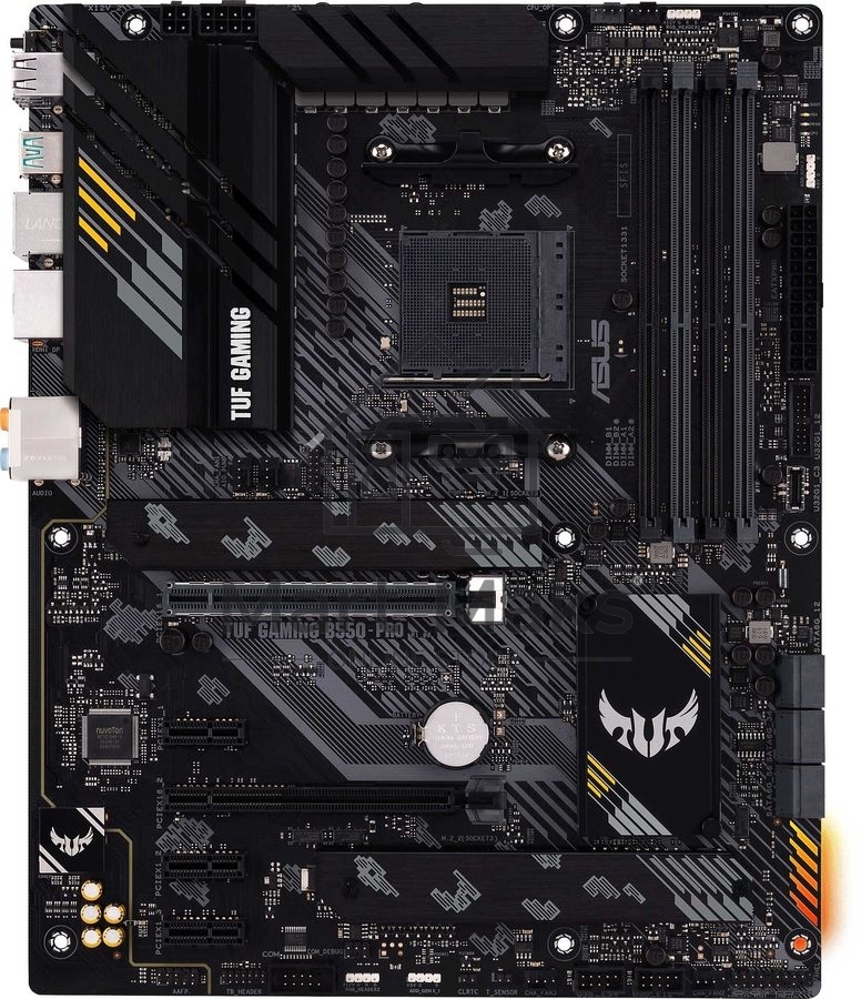 Материнская плата ASUS TUF GAMING B550-PRO, AM4, AMD B550, 4xDDR4, 6xSATA, 2xM.2, 1xPCIe 4.0 x16, 1xPCIe 3.0 x16, 3xPCIe x1, 1xHDMI, 1xDP, 1x 2.5Gb LAN, 4xUSB 2.0, 2xUSB 3.2 Gen 1, 1xUSB 3.2 Gen 2, 1xUSB-C 3.2 Gen 2, 5x3.5 мм, 7.1, ATX