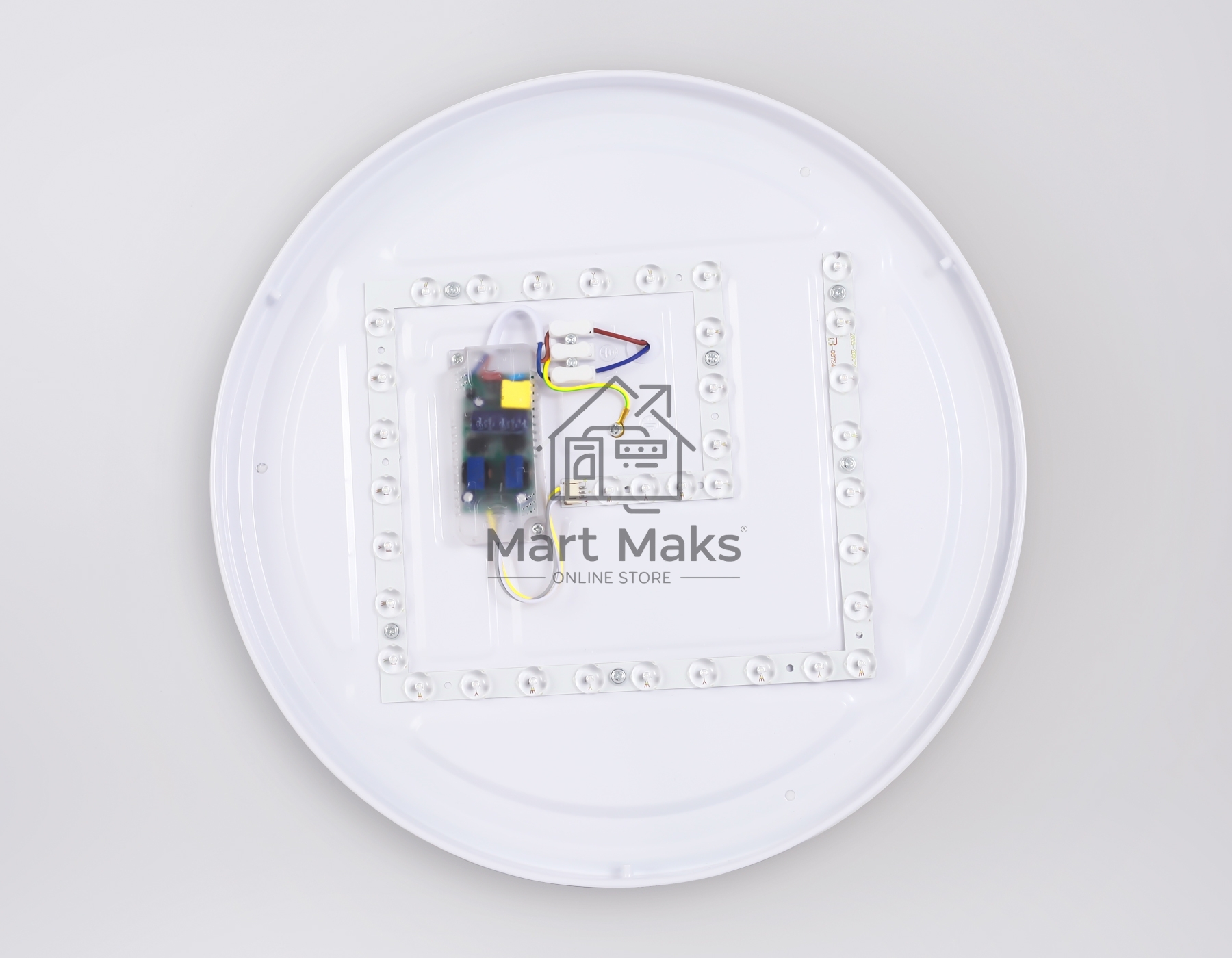 Потолочный светодиодный светильник Ambrella light FZ1320 GR/LWD серый/светлое дерево IP20 41W 3000-6400K D390*70 (ПДУ ИК)