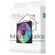 Вентилятор для корпуса DEEPCOOL FD14 ARGb черный, 140 мм, 1650 об/мин, 25.2 дБ, 4 pin