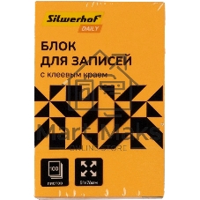 Блок самоклеящийся бумажный Silwerhof Daily 51x76мм 100лист. 75г/м2 неон оранжевый