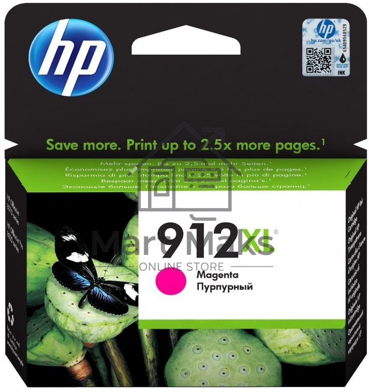 Картридж струйный HP 912XL 3YL82AE пурпурный (825 стр.) для HP OfficeJet 801x/802x