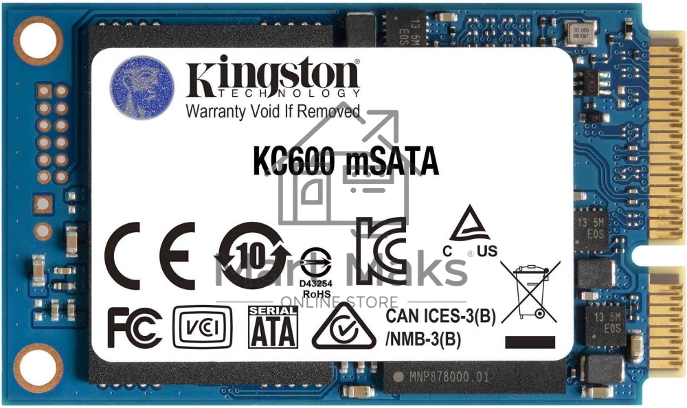 Накопитель SSD Kingston KC600, 1024GB, mSATA, R/W 550/520
