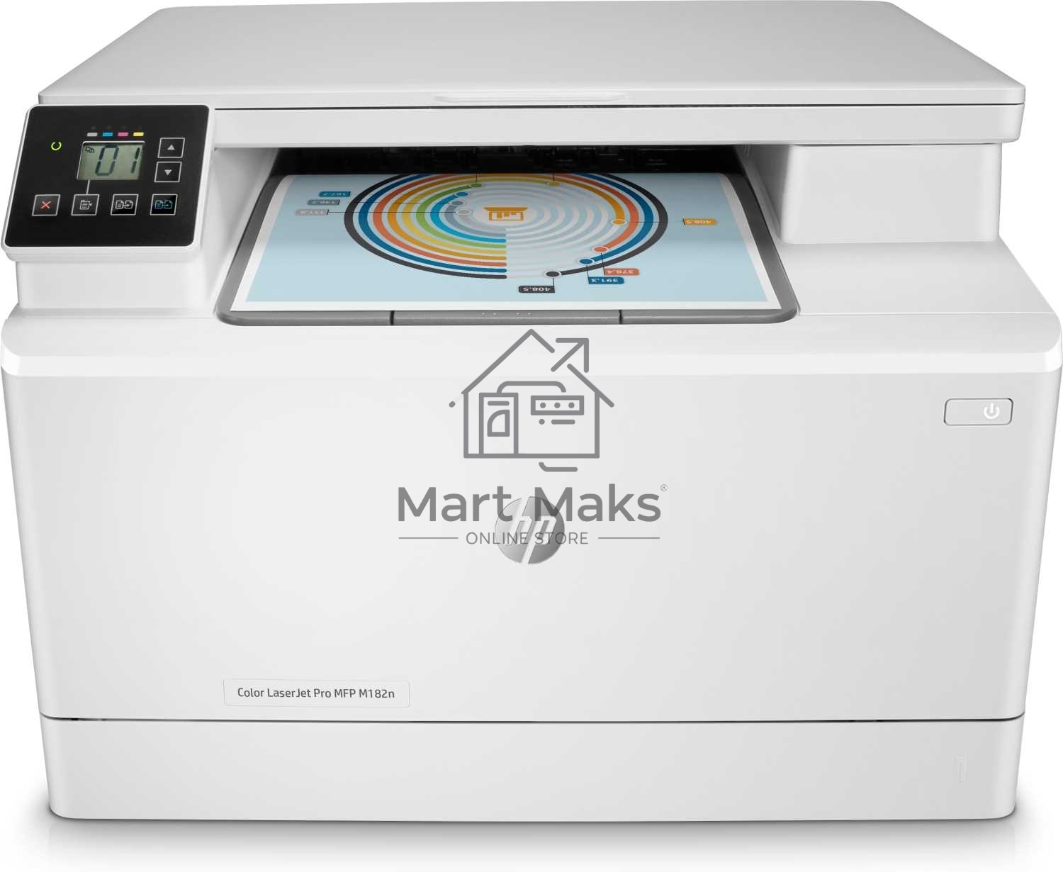 МФУ лазерный HP Color LaserJet Pro MFP M182n (7KW54A), A4, цветной, печ. до 16 стр/мин., 600 x 600 dpi (печать) 1200x1200dpi (скан.), USB, RJ-45, Air Print, Mopria