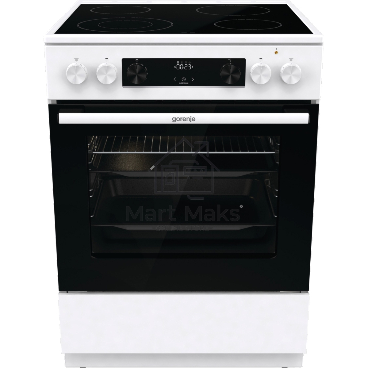 Плита электрическая Gorenje GECS6C70WC белый, конфорок 4 электрических, духовка 71 л, 60 см x 85 см x 60 см
