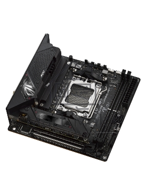 Материнская плата ASUS ROG STRIX B650E-I GAMING WIFI, AM5, AMD B650, 2xDDR5, 2xSATA, 2xM.2, 1xPCIe 5.0 x16, 1xHDMI, 1x 2.5Gb LAN, 4xUSB-A 3.2 Gen 2, 1xUSB-A 3.2 Gen 1, 1xUSB-C 3.2 Gen 2x2, 3x3.5 мм, 7.1, Mini-ITX