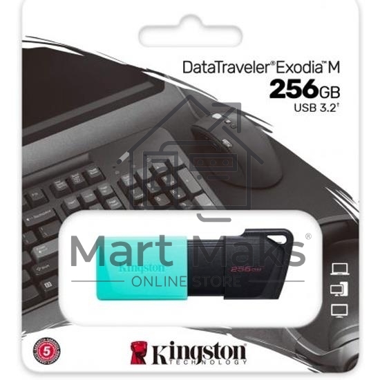 Флешка USB R/W R/W Kingston 256Gb DataTraveler DTXM DTXM/256GB USB3.2 черный/зеленый